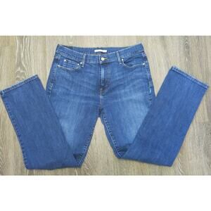 LEVIS 505 Straight Jeans Size 14 (W32/L32) Women's Pockets Blue Classic Casual